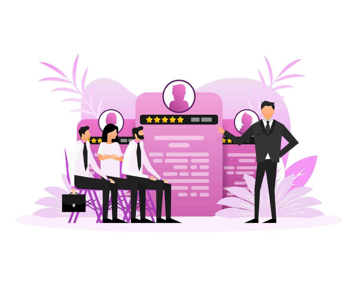 Resume people in flat style. Business people communication vector