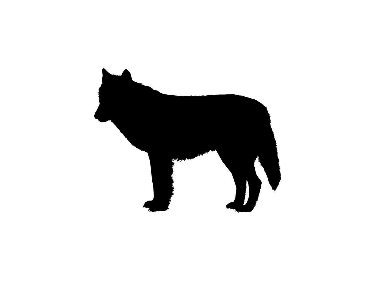 Wolf Silhouette for Logo Type, Art Illustration, Pictogram, Website, Apps or Graphic Design Element. Vector Illustration