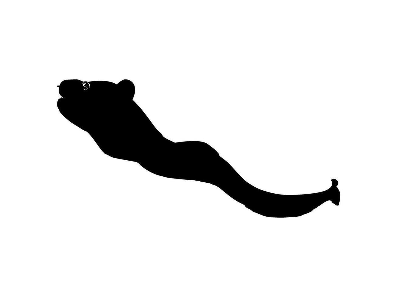 Silhouette of the Moray eels or Muraenidae, for Art Illustration, Logo Type, Pictogram or Graphic Design Element. Vector Illustration