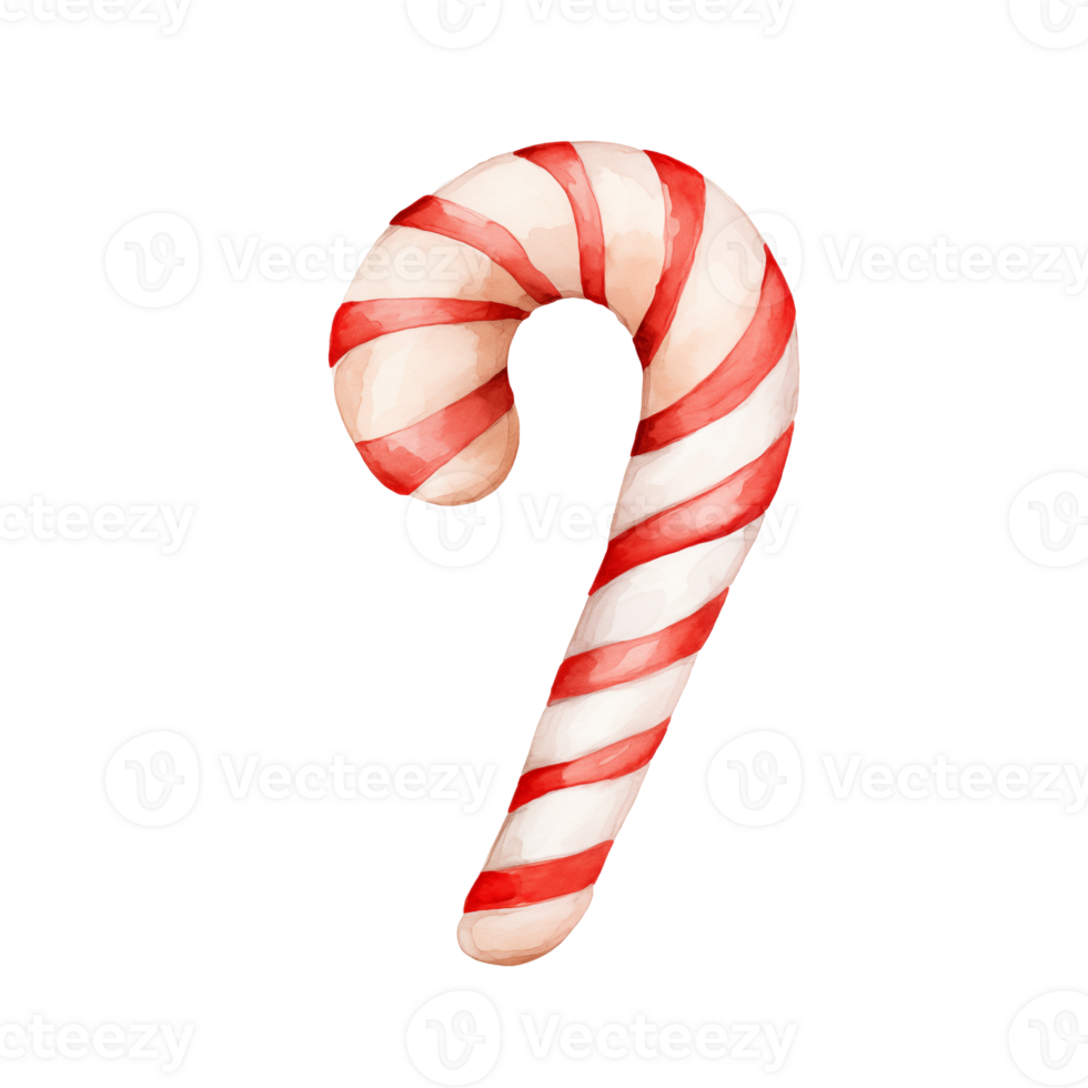 Candy canes Isolated Background - Minimalist Watercolor Illustration.Created with Generative AI technology. png