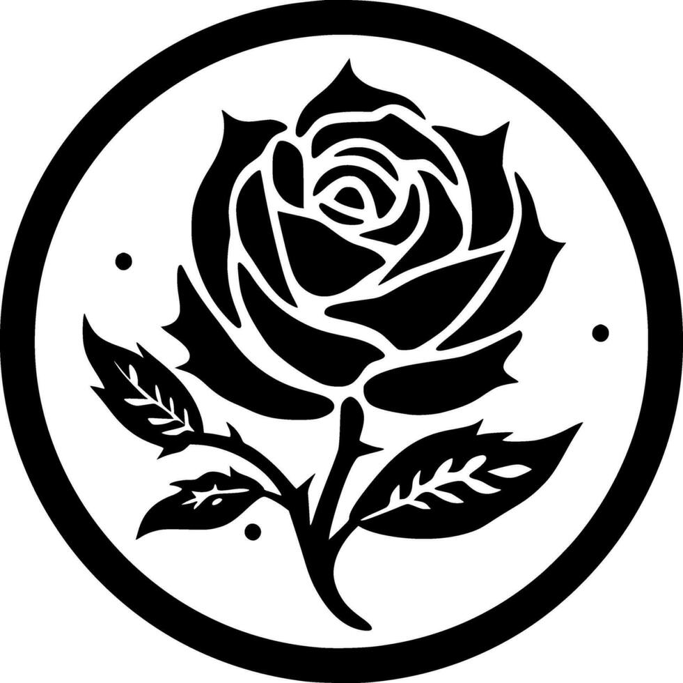 Rose, Minimalist and Simple Silhouette - Vector illustration