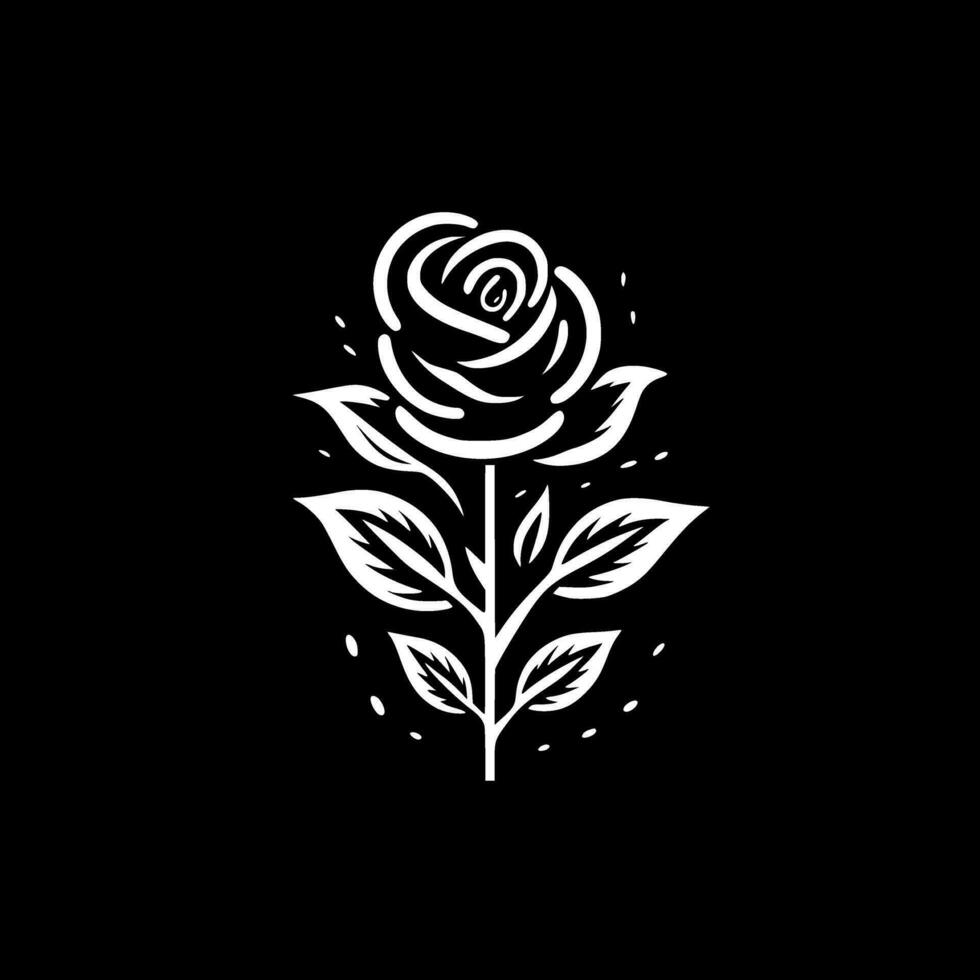 Roses - Black and White Isolated Icon - Vector illustration