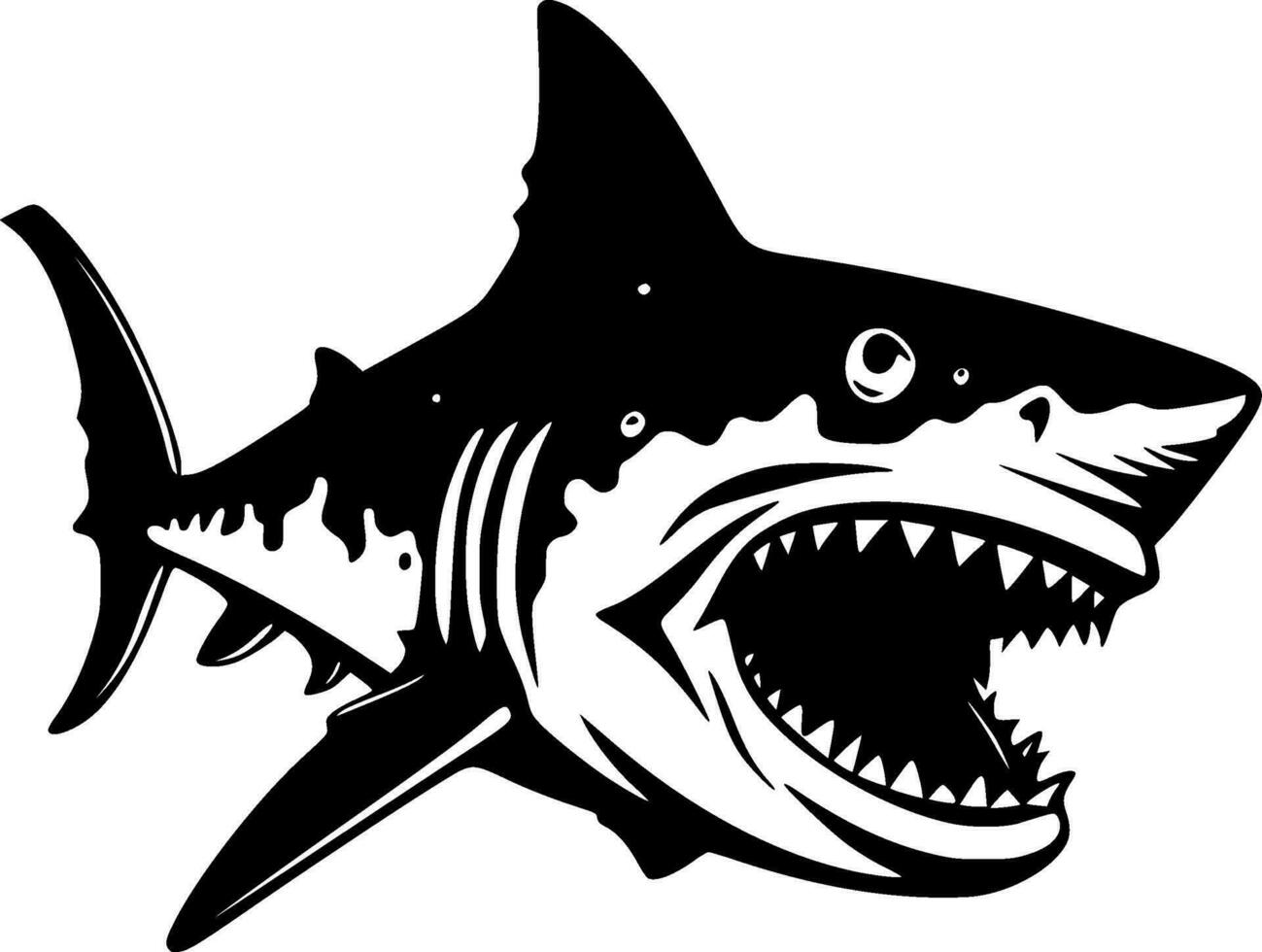 Shark, Minimalist and Simple Silhouette - Vector illustration