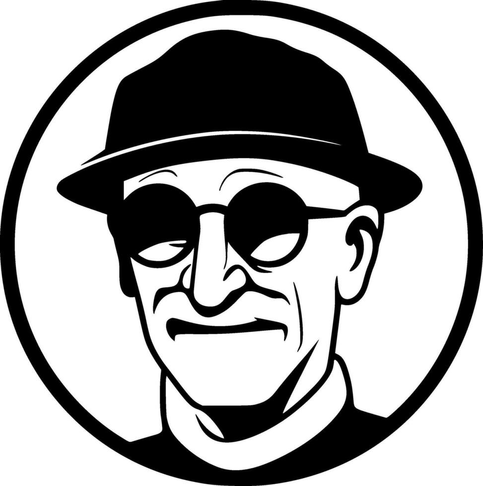 Papa - Black and White Isolated Icon - Vector illustration