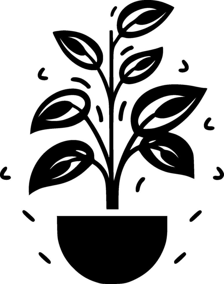 Plants, Black and White Vector illustration