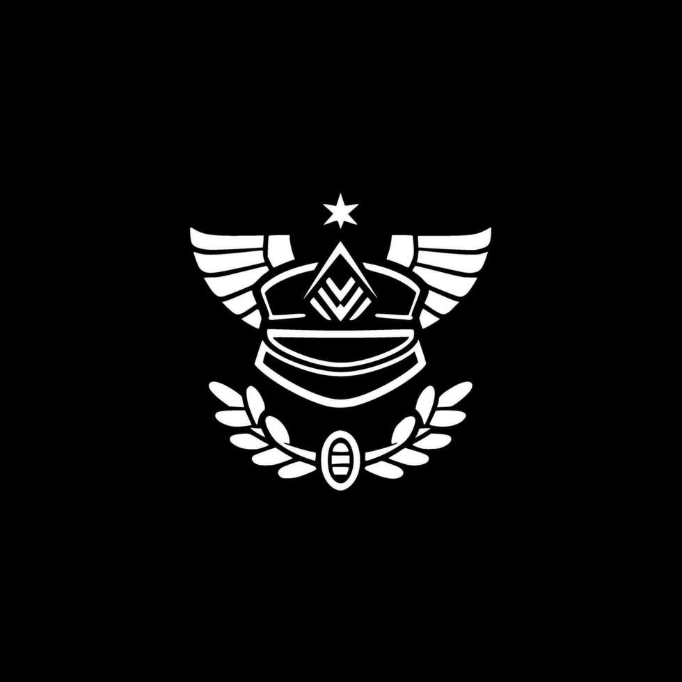 Military - Black and White Isolated Icon - Vector illustration