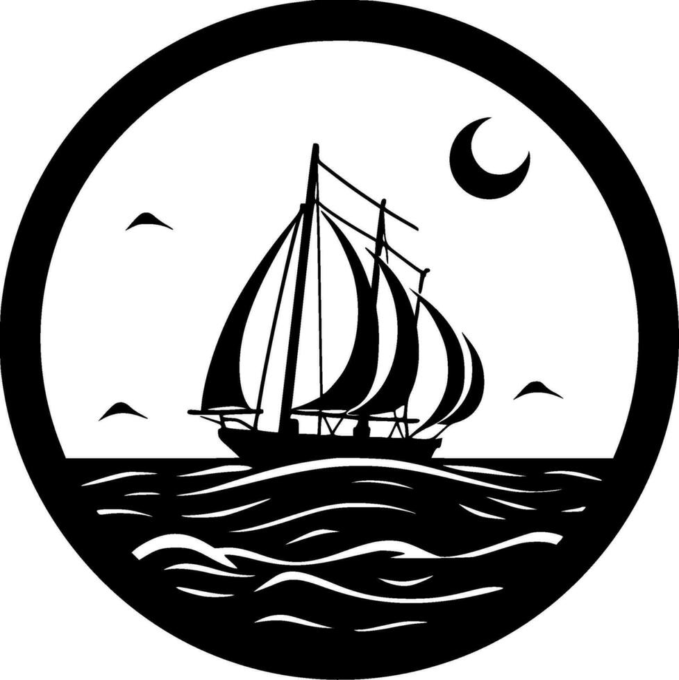 Nautical, Minimalist and Simple Silhouette - Vector illustration