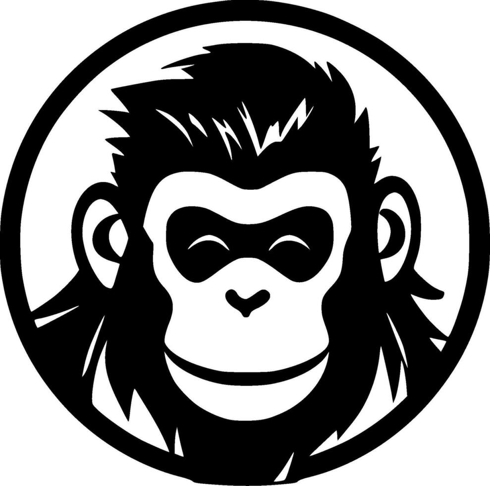 Monkey - Minimalist and Flat Logo - Vector illustration