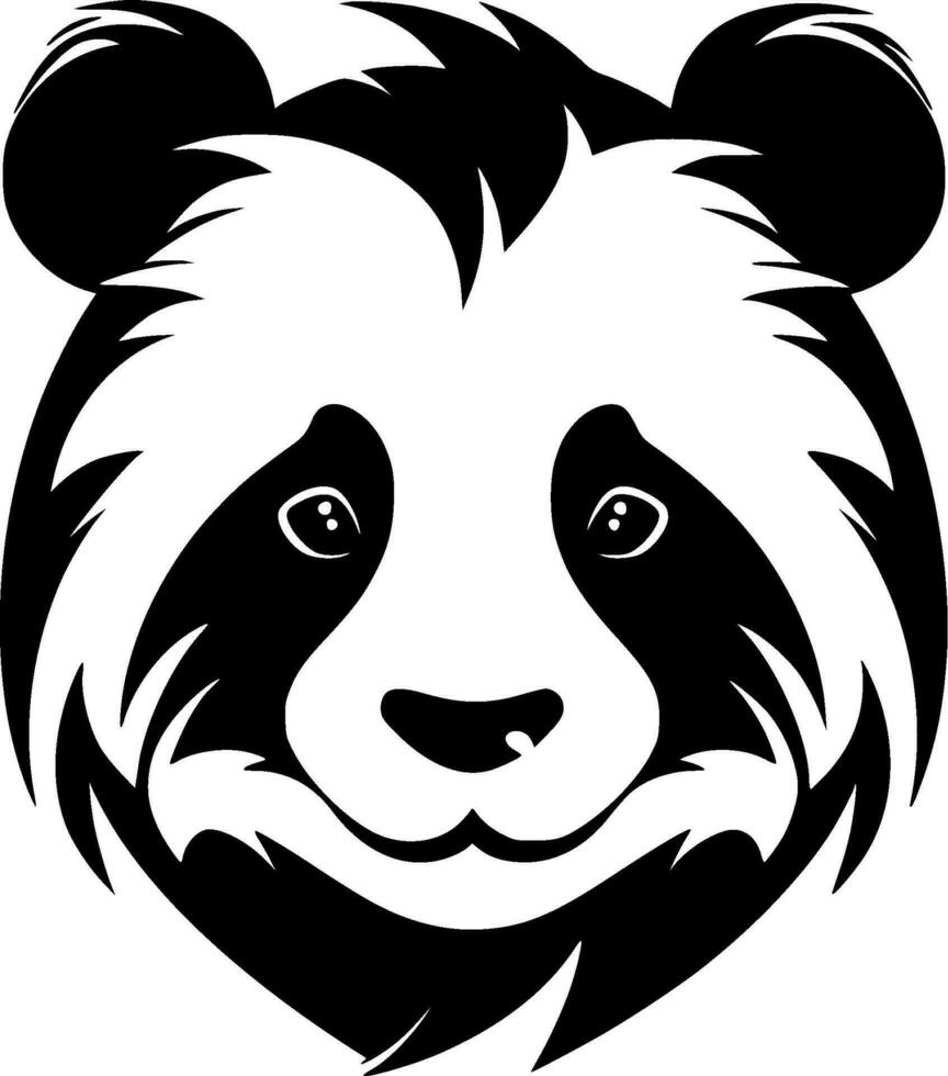 Panda, Black and White Vector illustration