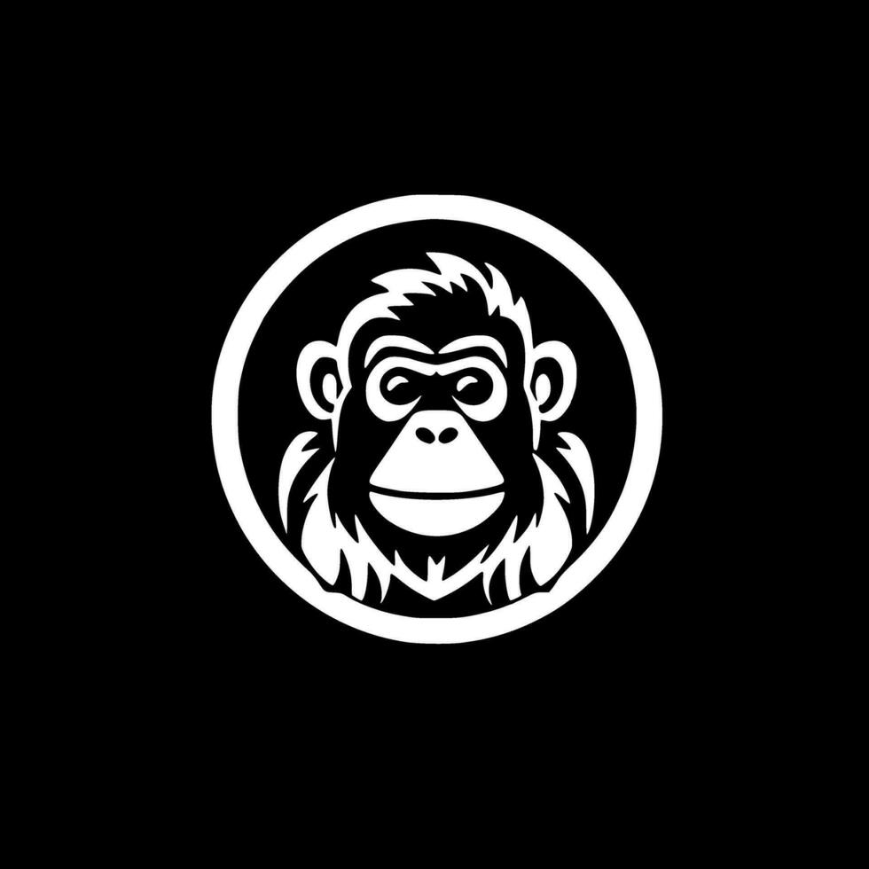 Monkey - Minimalist and Flat Logo - Vector illustration
