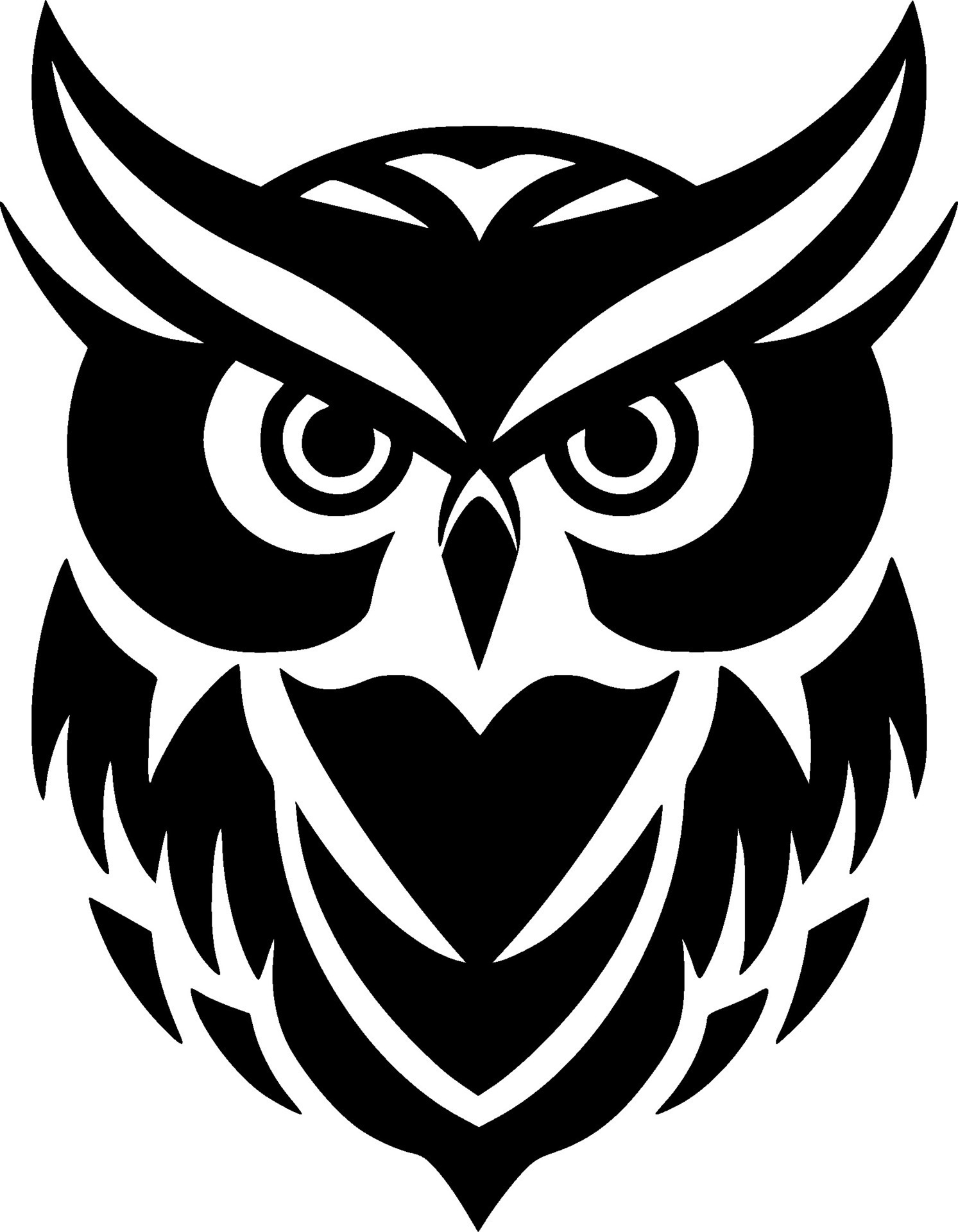Owl, Black and White Vector illustration 34341084 Vector Art at Vecteezy