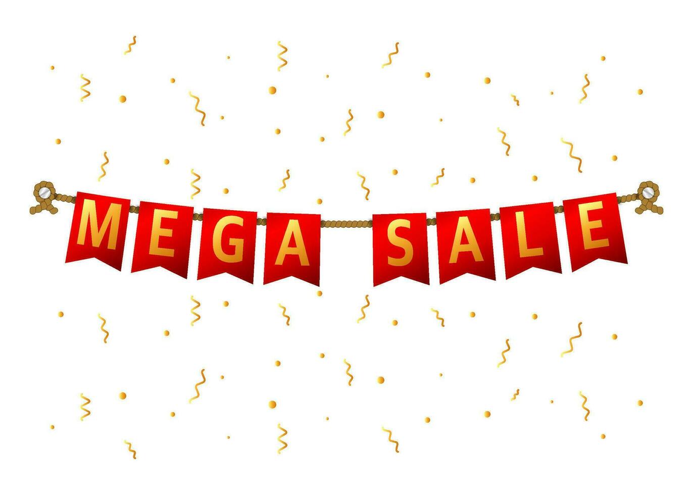 Flag Mega Sale. Old school flag banner. vector