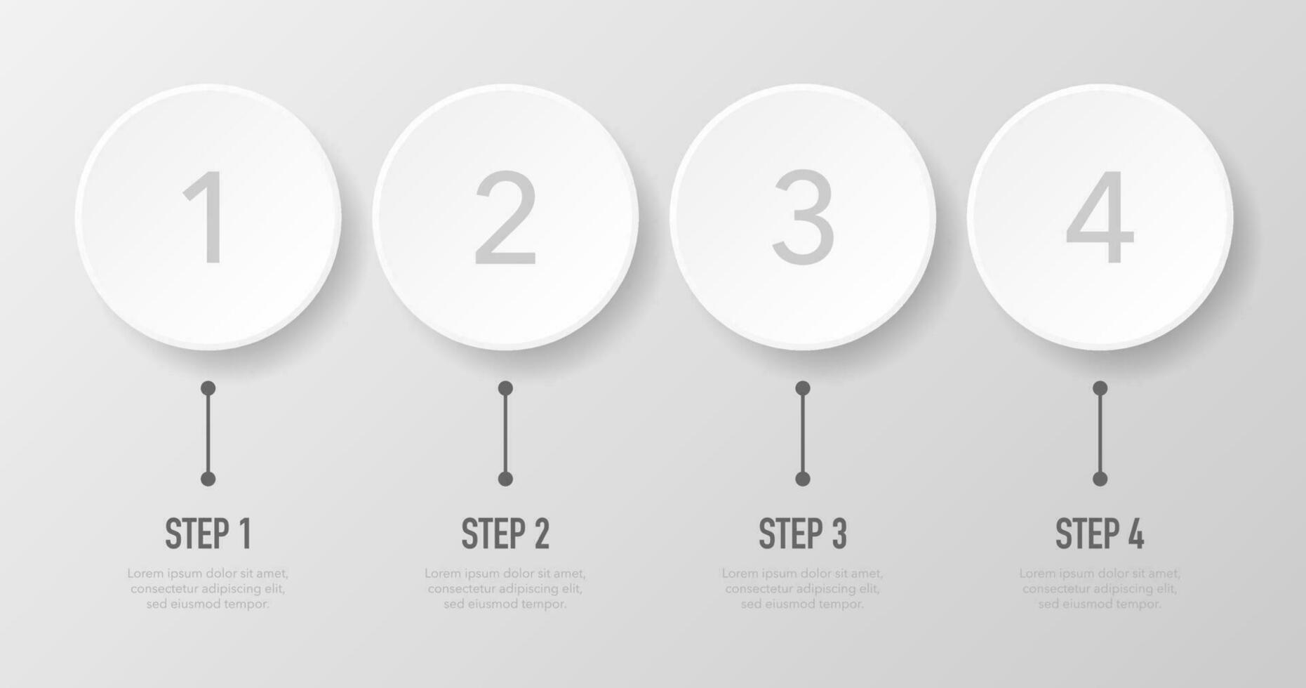 infografia con 1, 2, 3 y 4 4 pasos en blanco antecedentes. vector ilustración.