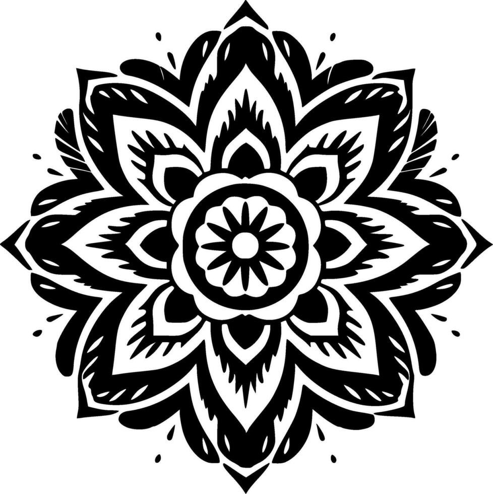 Mandala, Minimalist and Simple Silhouette - Vector illustration