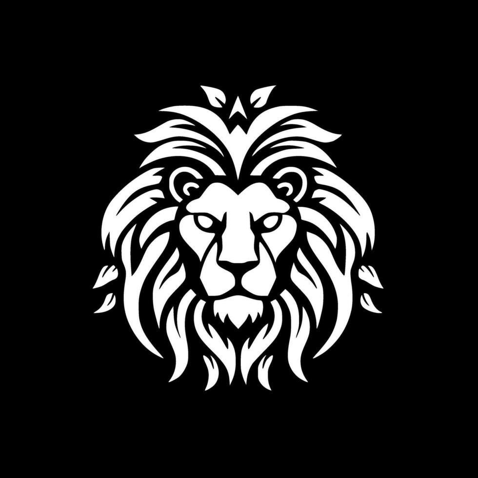 Lion, Black and White Vector illustration