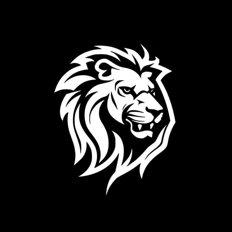 Lion - Black and White Isolated Icon - Vector illustration