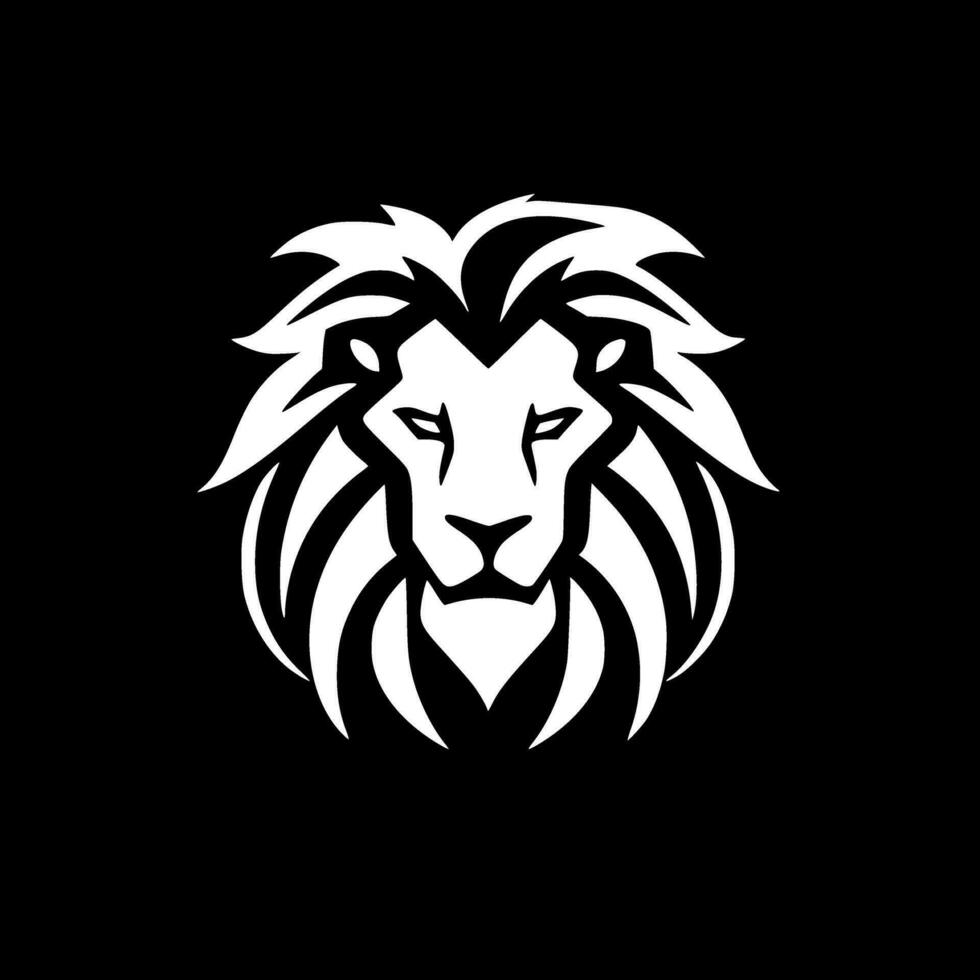 Lion, Black and White Vector illustration