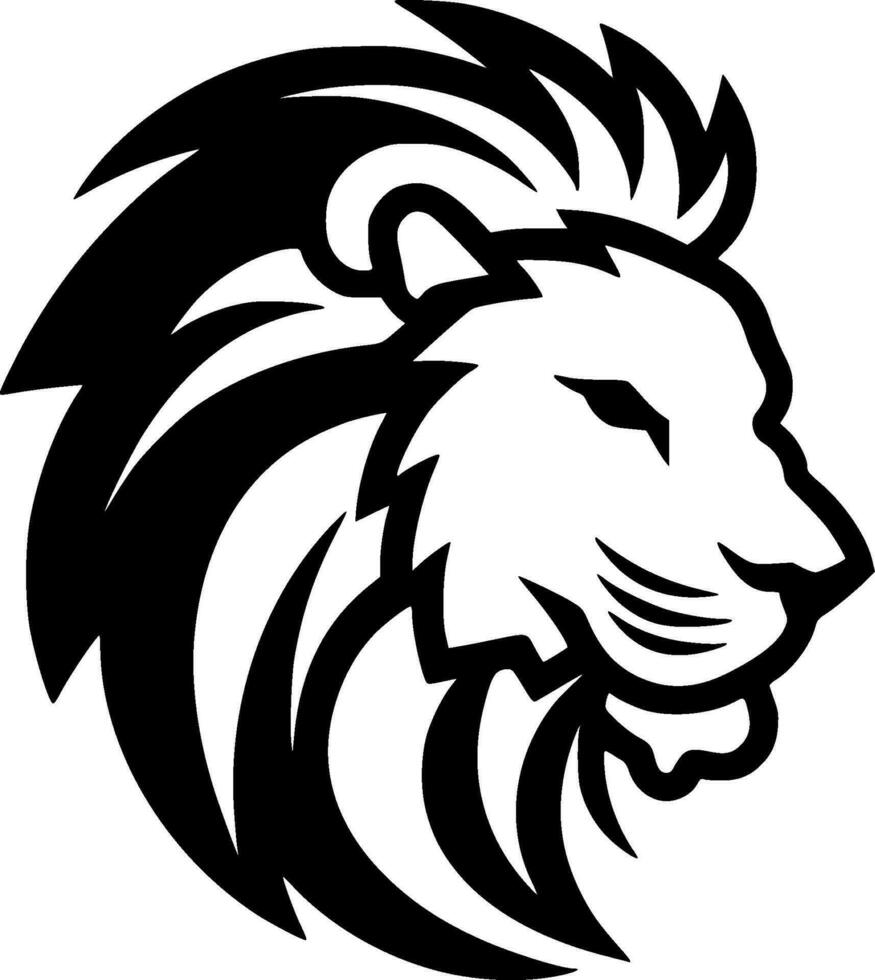 Lion - Black and White Isolated Icon - Vector illustration