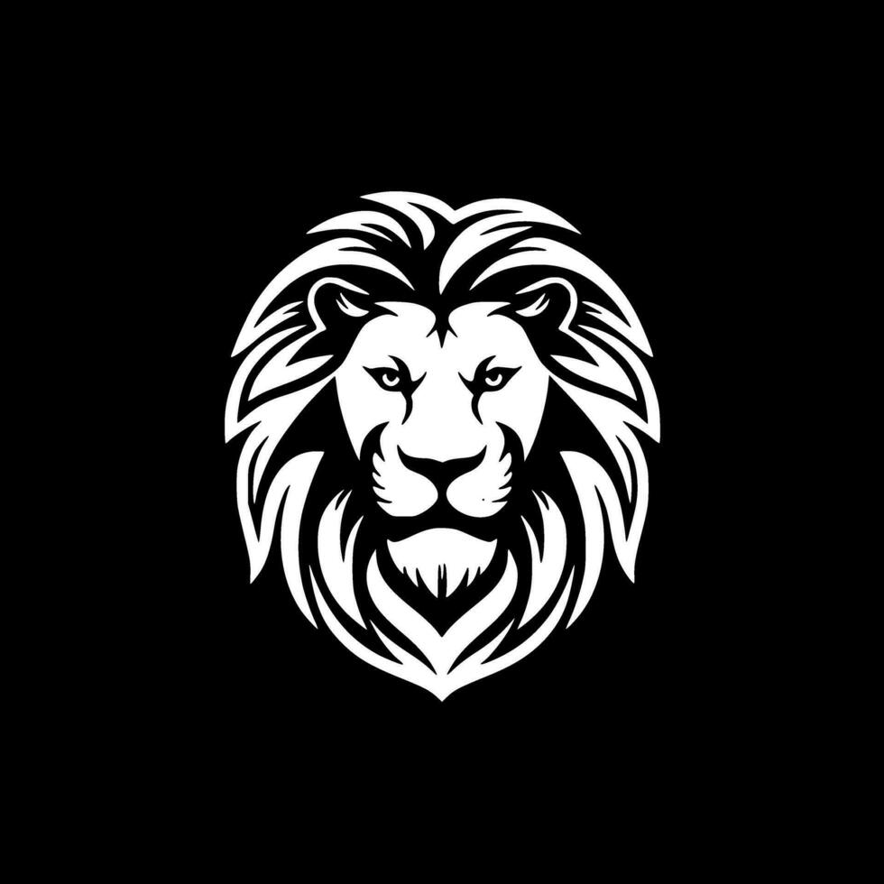 Lion - Black and White Isolated Icon - Vector illustration