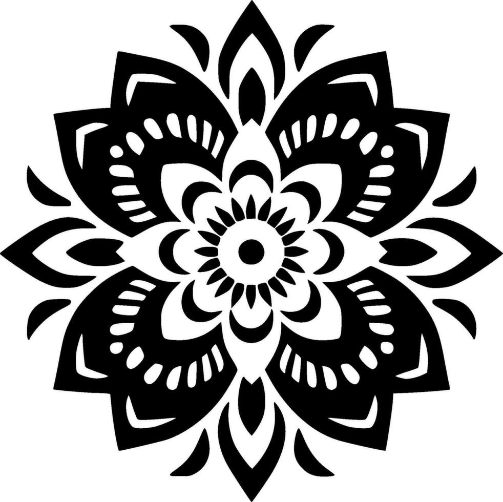 Mandala, Minimalist and Simple Silhouette - Vector illustration