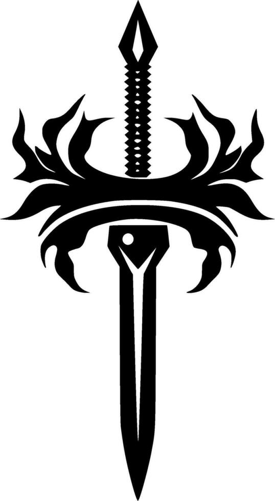 Katana, Black and White Vector illustration