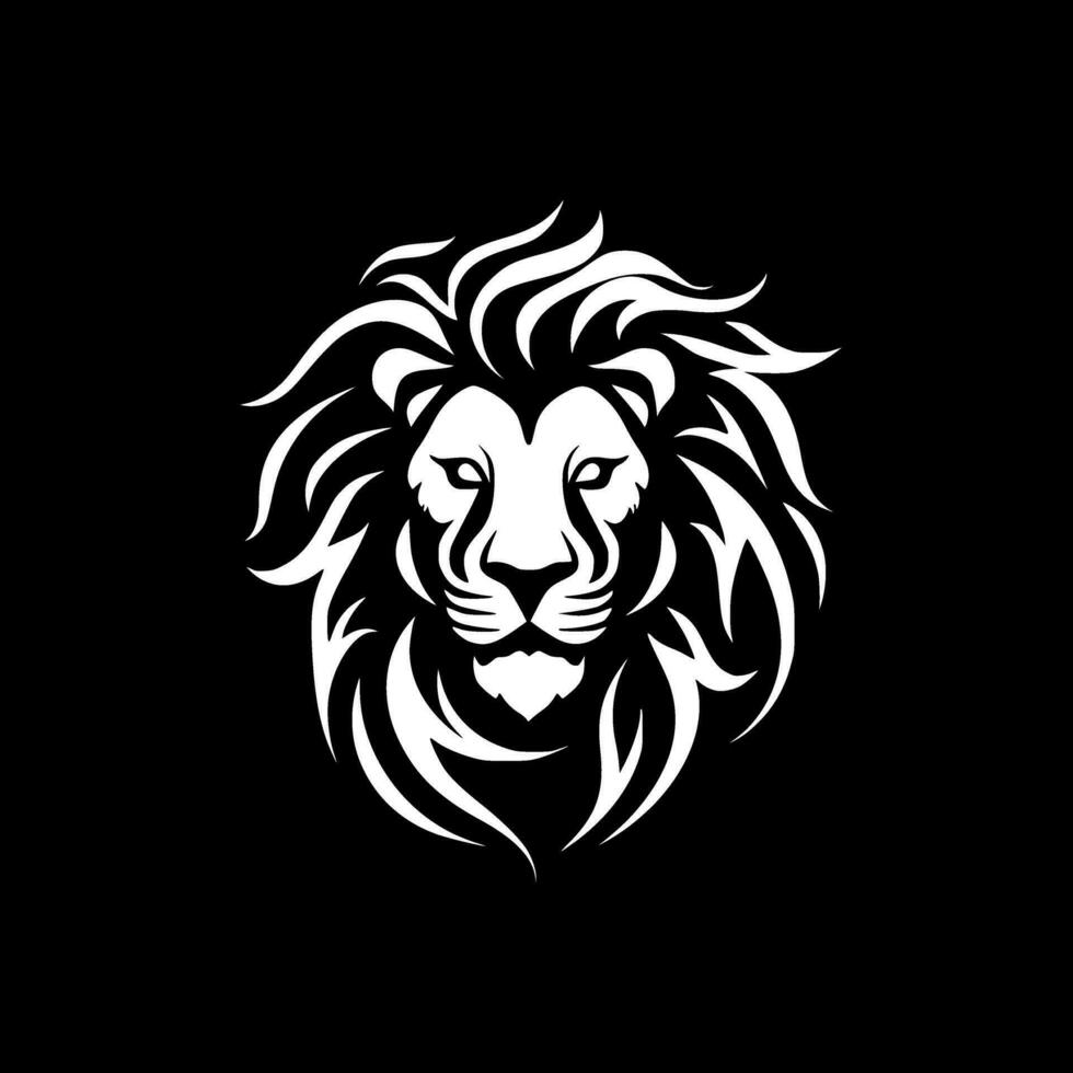 Lion - Black and White Isolated Icon - Vector illustration