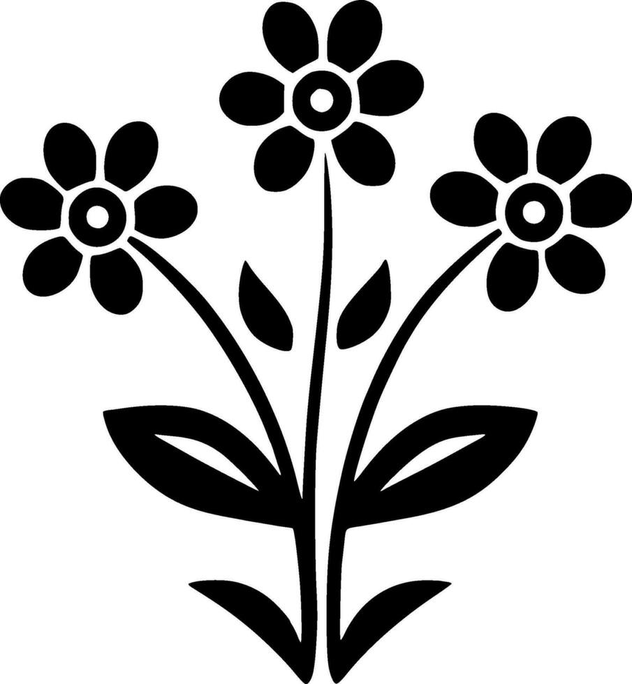 Flowers, Minimalist and Simple Silhouette - Vector illustration