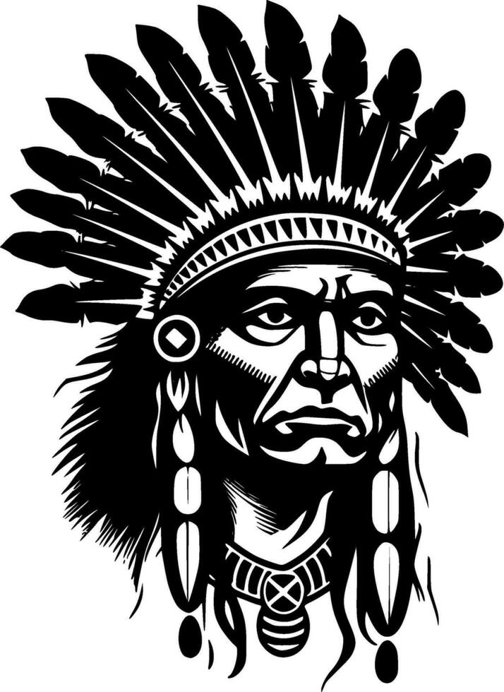 Indian Chief - High Quality Vector Logo - Vector illustration ideal for T-shirt graphic