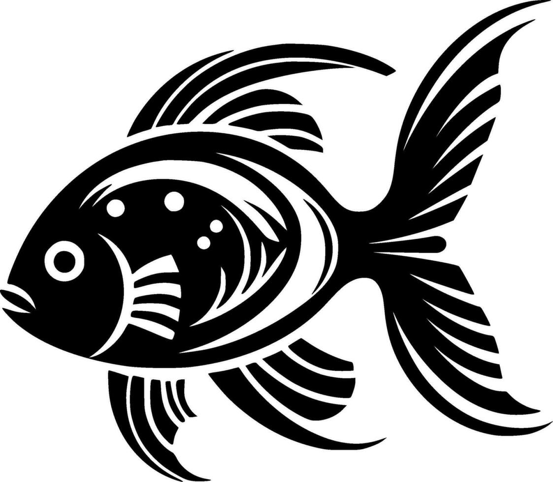 Fish, Black and White Vector illustration