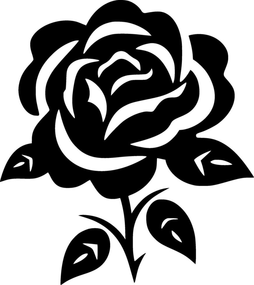 Flower, Black and White Vector illustration