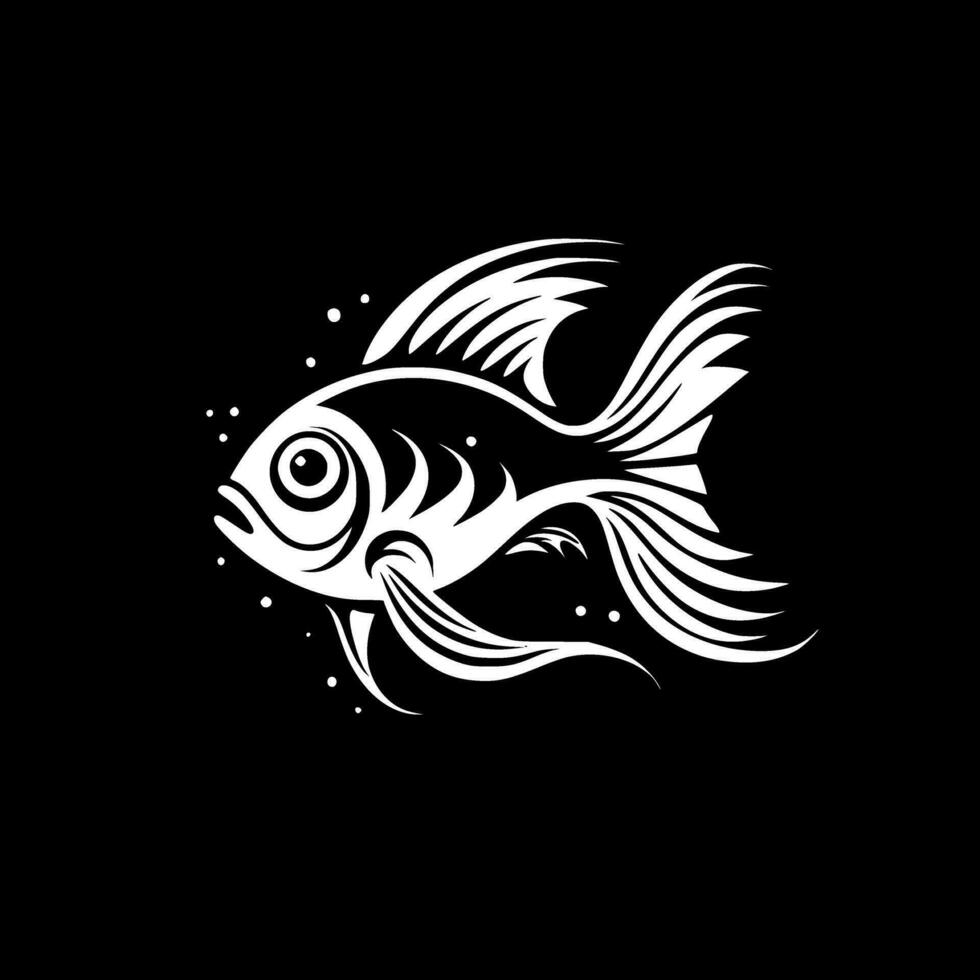 Fish, Black and White Vector illustration