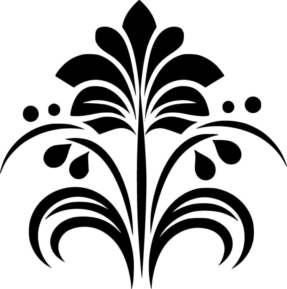 Flower, Black and White Vector illustration