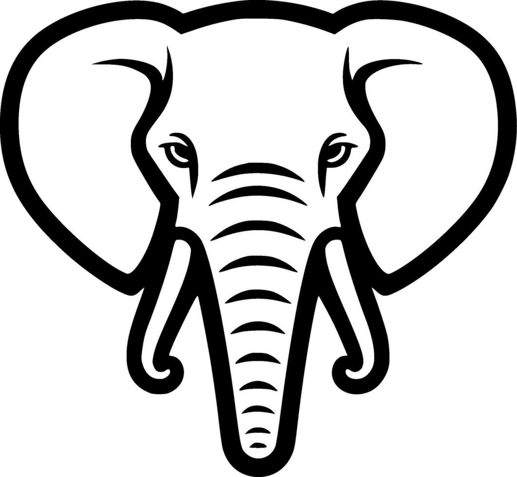 Elephant, Minimalist and Simple Silhouette - Vector illustration