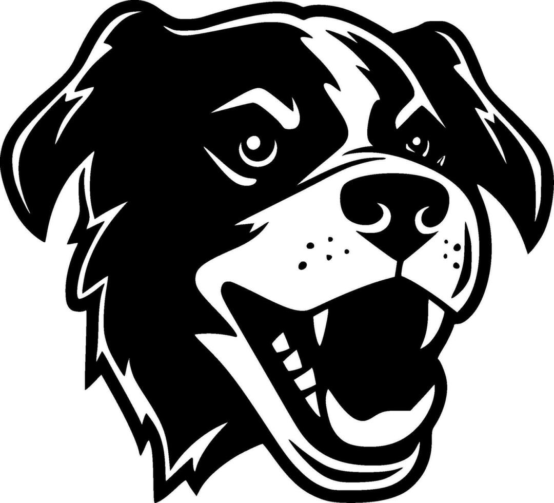 Dog, Black and White Vector illustration