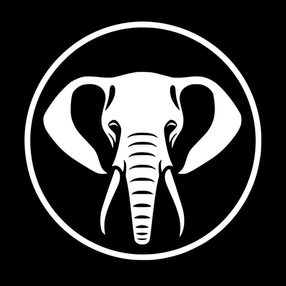 elefante - negro y blanco aislado icono - vector ilustración