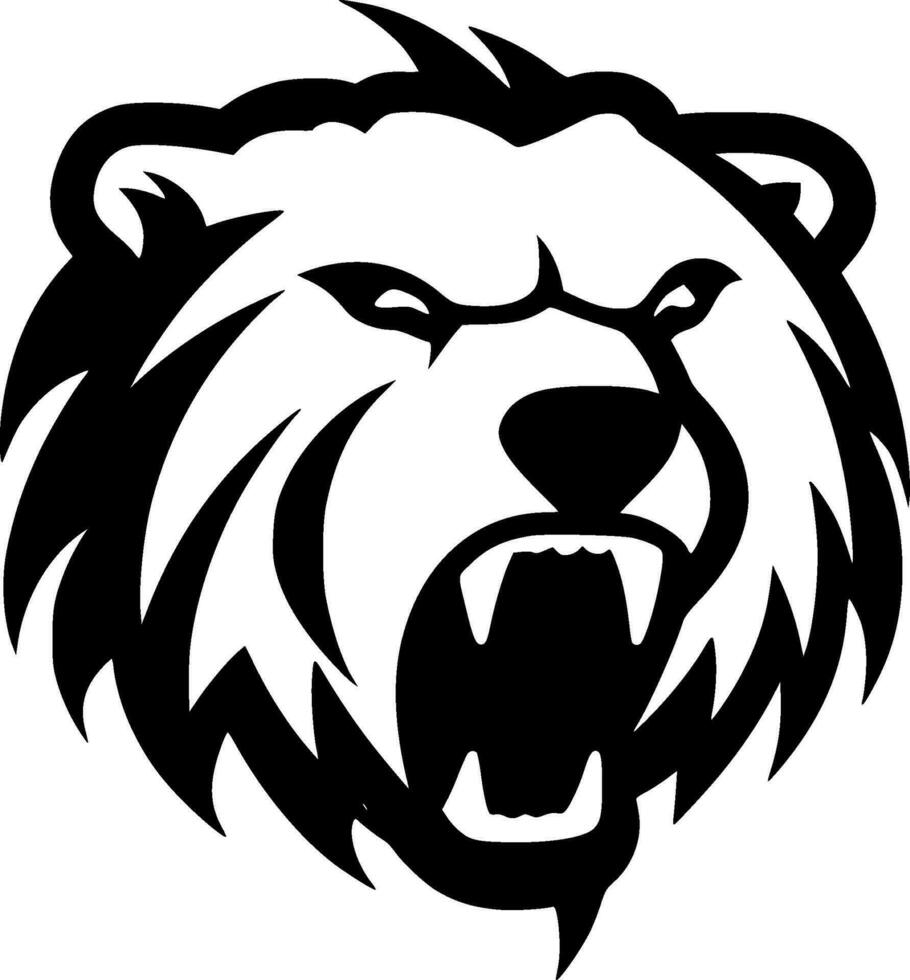 Bear, Black and White Vector illustration