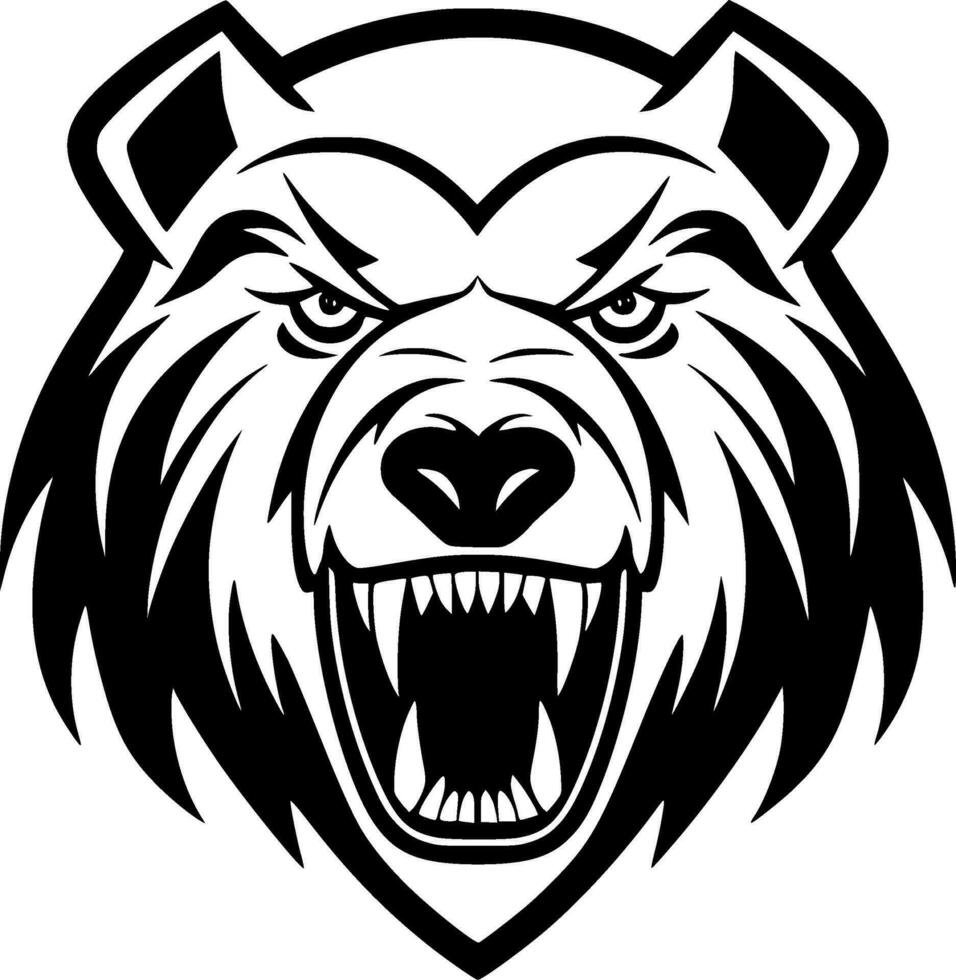 Bear, Black and White Vector illustration