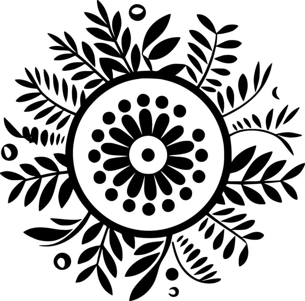 Boho - Black and White Isolated Icon - Vector illustration