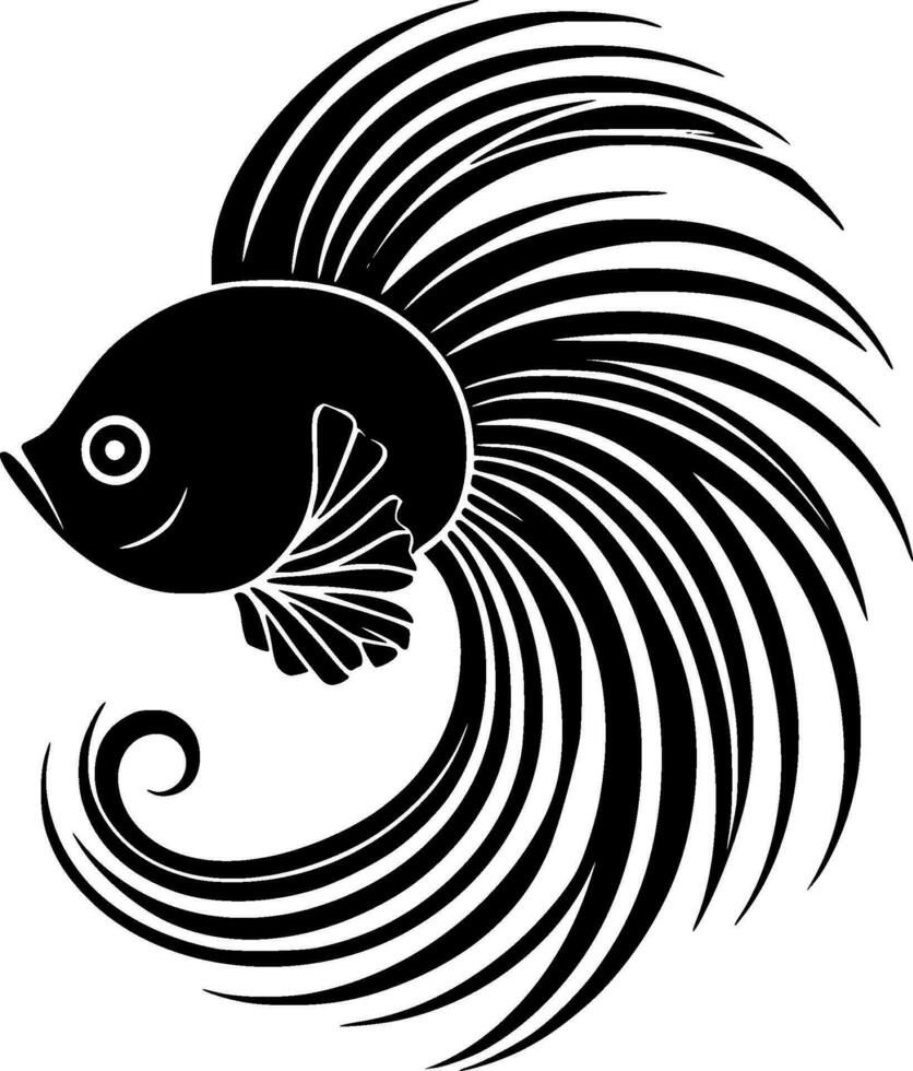 Betta pez, minimalista y sencillo silueta - vector ilustración