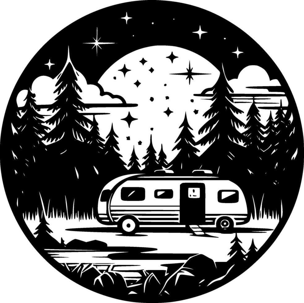 Camping - Minimalist and Flat Logo - Vector illustration