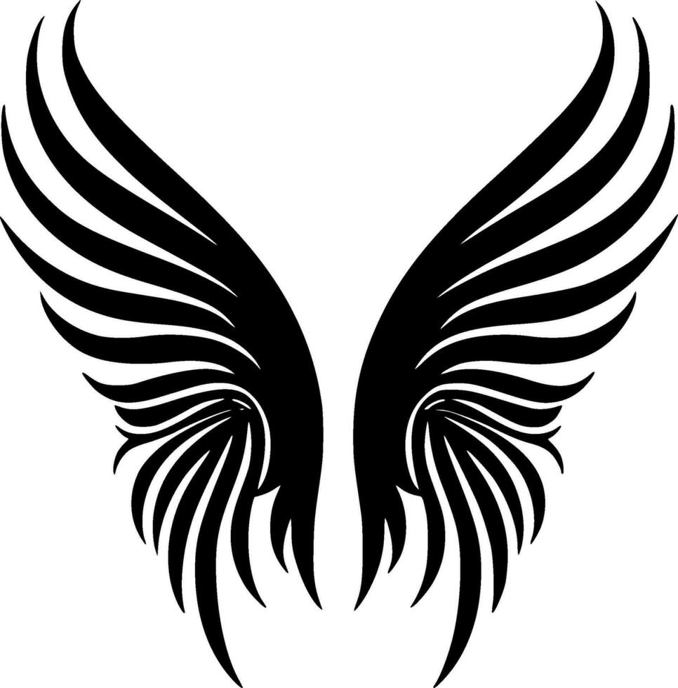 Angel Wings - Black and White Isolated Icon - Vector illustration