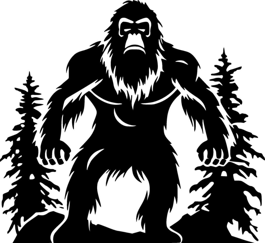 Bigfoot, Minimalist and Simple Silhouette - Vector illustration