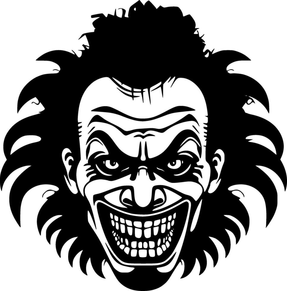 payaso - negro y blanco aislado icono - vector ilustración