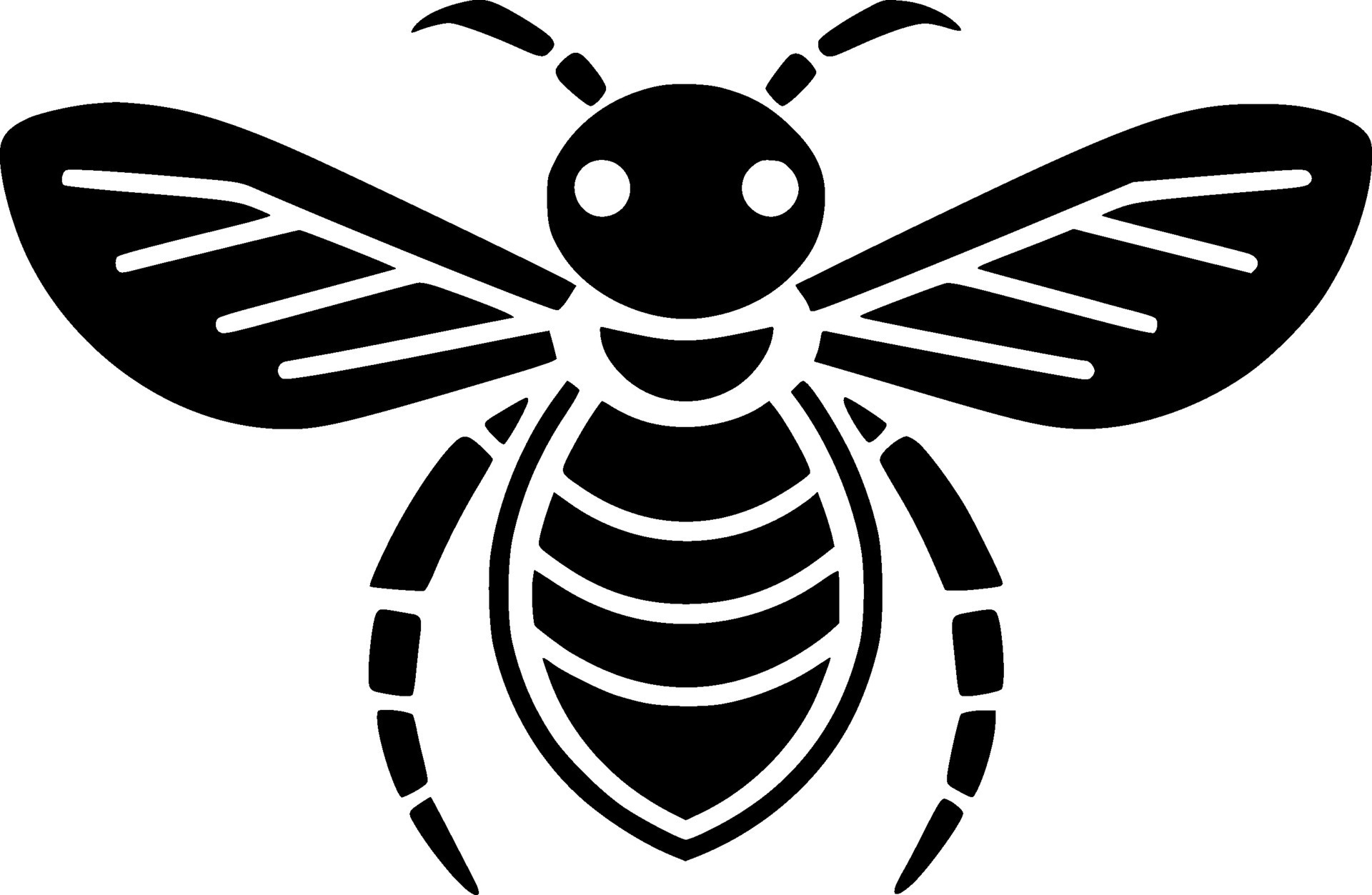 Bee, Black and White Vector illustration 34341547 Vector Art at Vecteezy