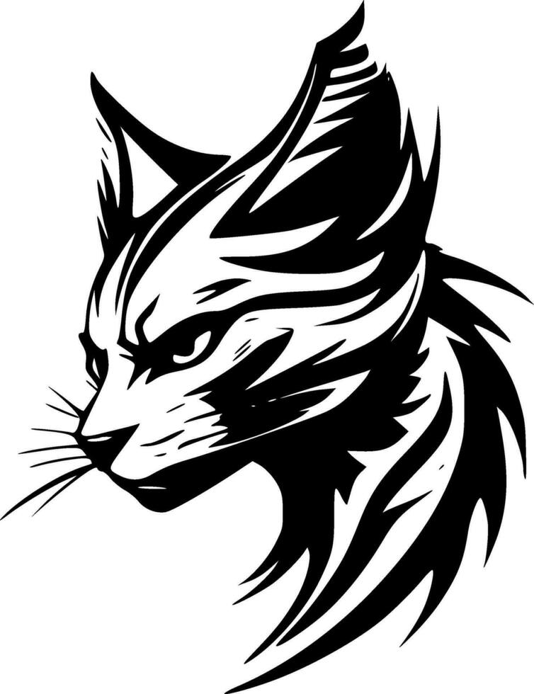 gato montés - minimalista y plano logo - vector ilustración