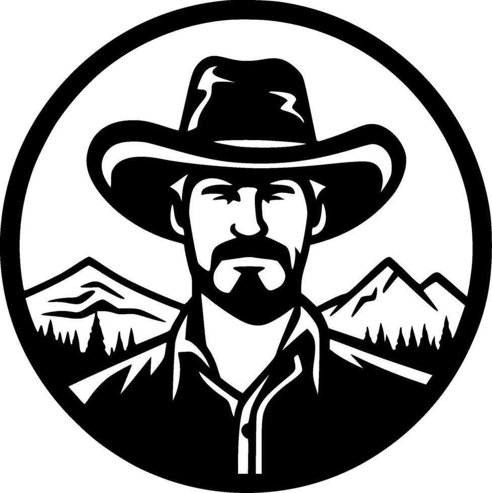 Western, Black and White Vector illustration