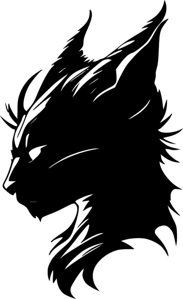 Wildcat, Black and White Vector illustration