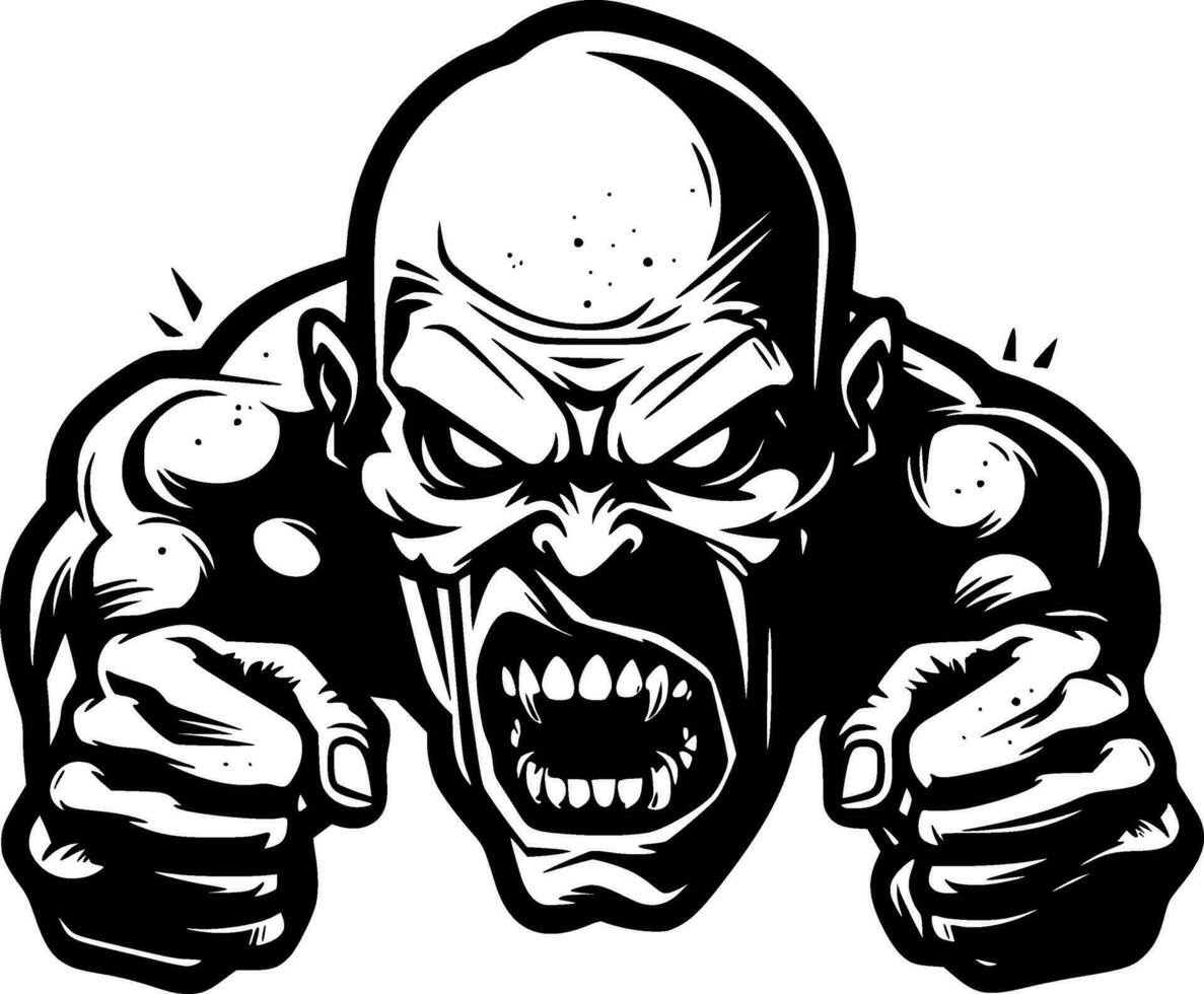 Zombie - Black and White Isolated Icon - Vector illustration