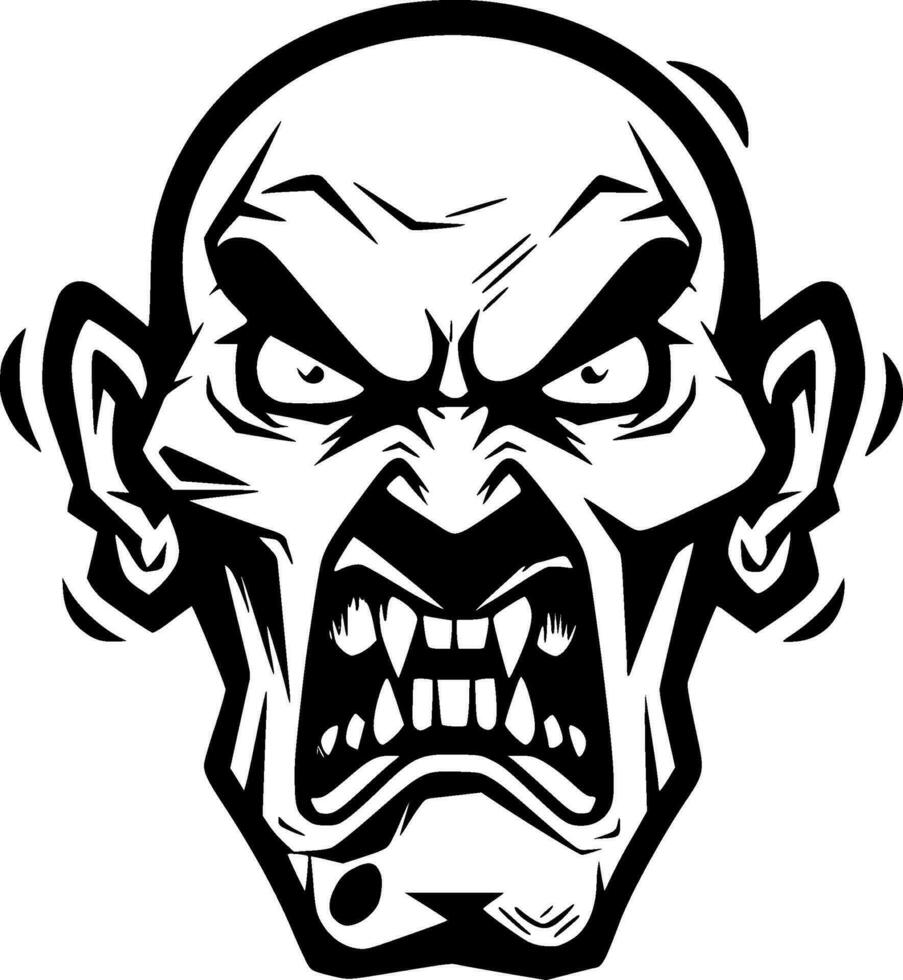Zombie - Black and White Isolated Icon - Vector illustration