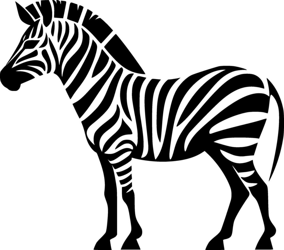 Zebra, Minimalist and Simple Silhouette - Vector illustration
